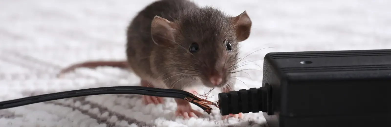 mouse inside a home chewing on wires