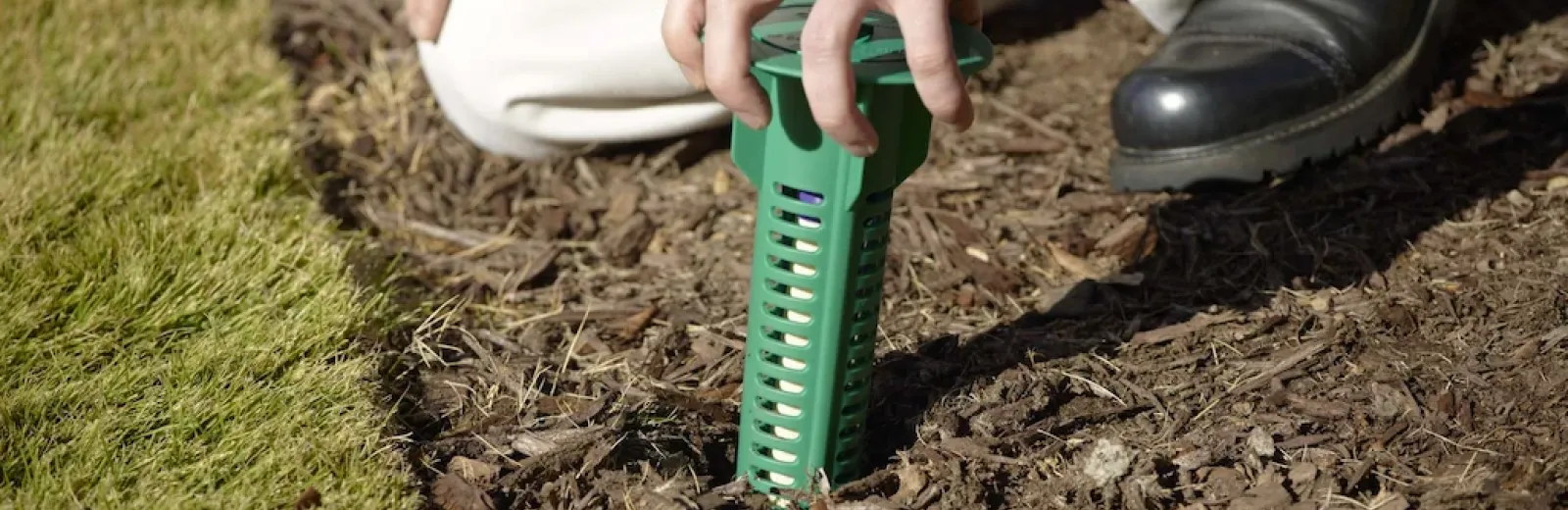 tech installing a termite bait station